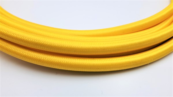 Yellow Silk Braided 3 Core Round Lighting Cable 0.50mm Inner Core