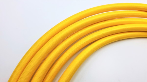 Yellow Silk Braided 3 Core Round Lighting Cable 0.50mm Inner Core