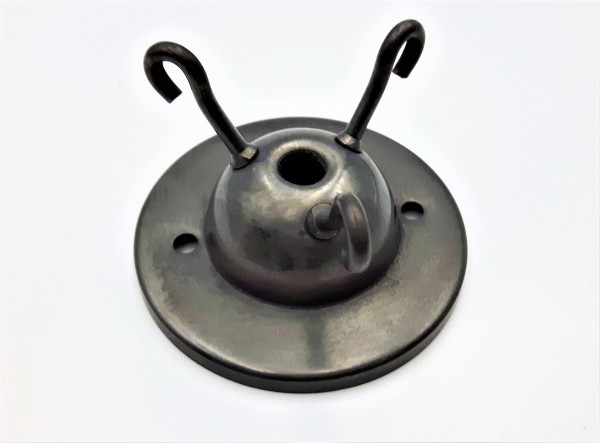 Chandelier 3 hook ceiling plate in dark antique bronze