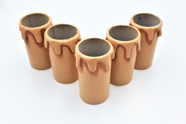 Candle Tubes  Antique Drip Card 55mm x 26mm pack of 5