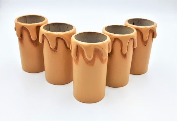 Candle Tubes  Antique Drip Card 55mm x 26mm pack of 5