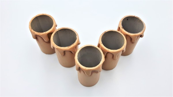 Candle Tubes  Antique Drip Card 55mm x 26mm pack of 5