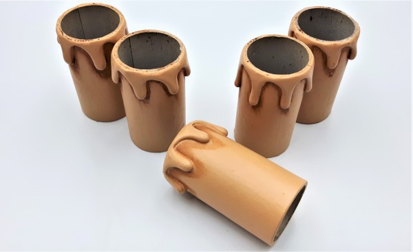 Candle Tubes  Antique Drip Card 55mm x 26mm pack of 5