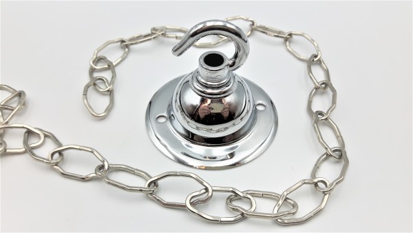Ceiling Hook and 1 metre of gothic chain chrome