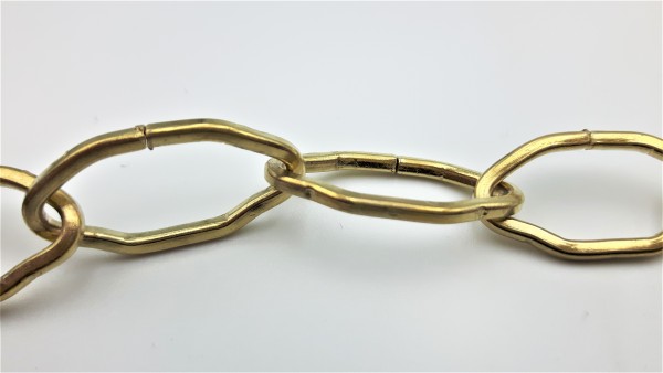 Chandelier 3 hook ceiling plate in brass with 3 x 12 inch lengths of brass plated gothic chain