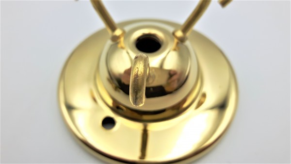 Chandelier 3 hook ceiling plate in brass with 3 x 12 inch lengths of brass plated gothic chain