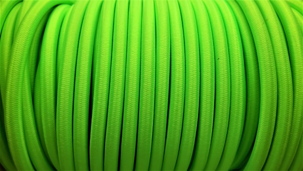 Lime Green Round Electric Cable Silk Covered 3 Core 0.50mm