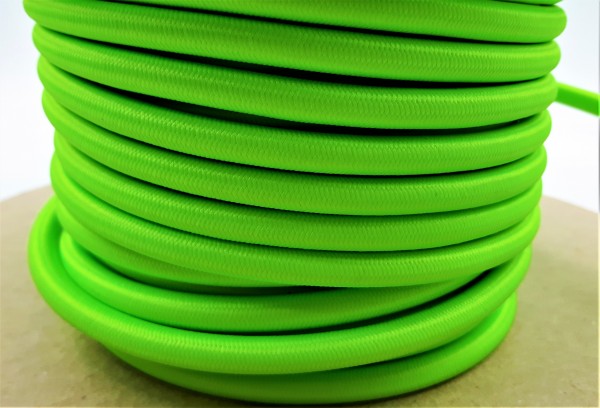 Lime Green Round Electric Cable Silk Covered 3 Core 0.50mm