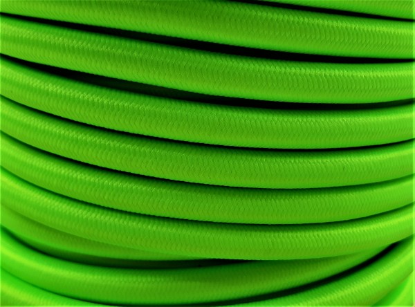 Lime Green Round Electric Cable Silk Covered 3 Core 0.50mm
