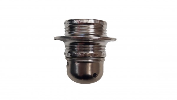 ES E27 bulb-lamp holder 3 part plus shade ring in silver