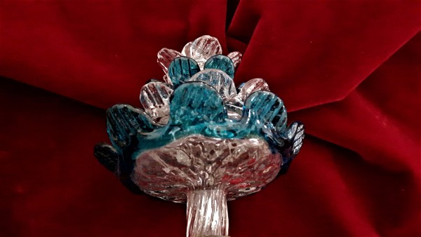 Antique Murano Chandelier bottom ball C1800 Blue and Clear