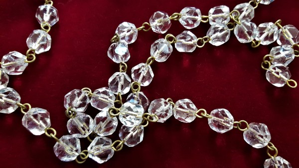 12 inch strand of glass beads ready pinned in brass