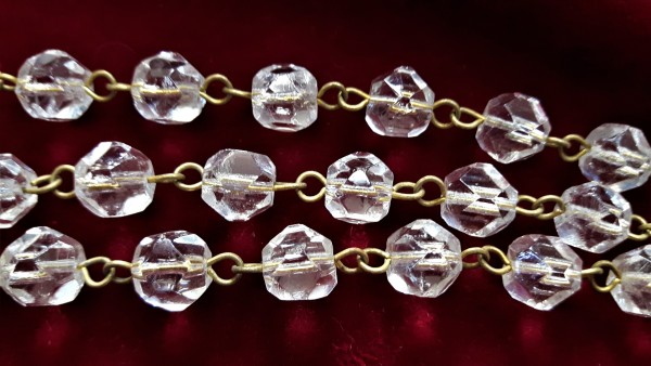 12 inch strand of glass beads ready pinned in brass