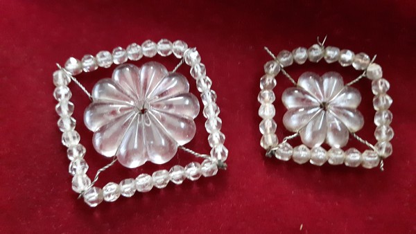 Glass chandelier rosettes and beads large or small