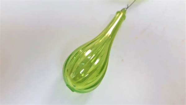 Green Murano Chandelier Crook scroll and drop