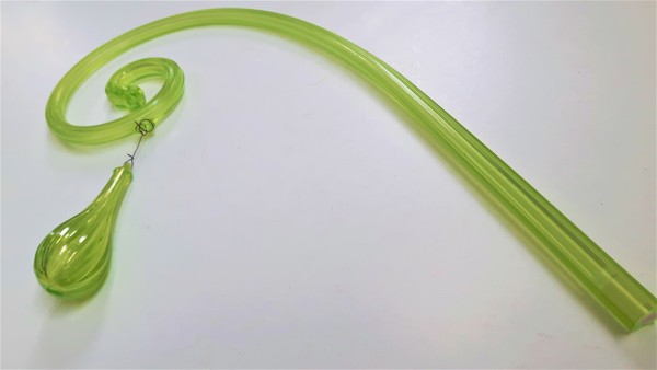 Green Murano Chandelier Crook scroll and drop