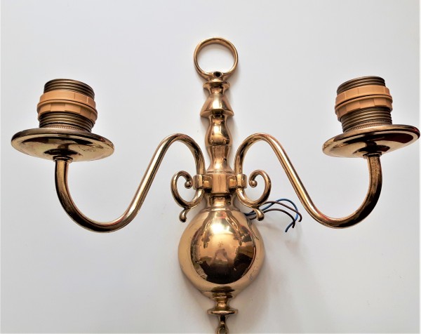 Brass Brass Plate Wall Light -  FOR RESTORATION