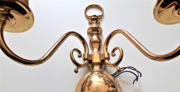 Brass Brass Plate Wall Light -  FOR RESTORATION