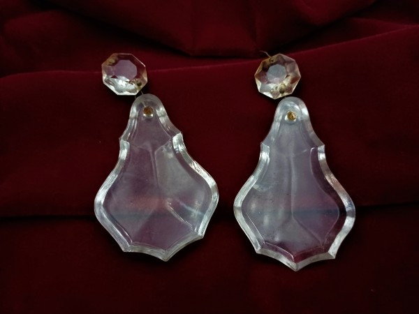 Vintage Chandelier Crystal Slab Drop