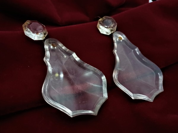 Vintage Chandelier Crystal Slab Drop