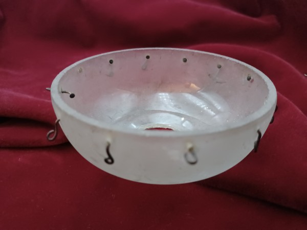 vintage chandelier frosted glass grease pan
