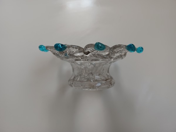 Murano chandelier small canopy Clear and Blue 