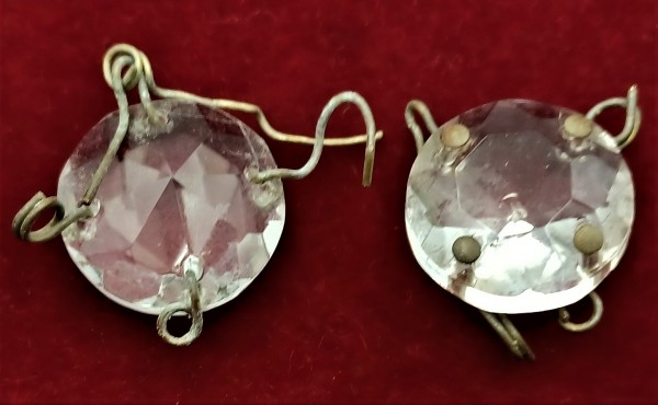 Chandelier Crystal Divider Round Button 4 Way Vintage