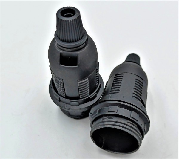 Cord grip Lamp Holder E14 SES Threaded Skirt With Shade Rings M10 Base In Black x 2