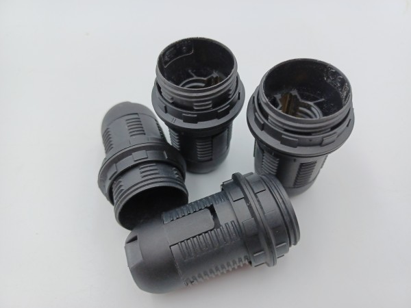 E14 Bulb Lamp Holder 2 Part Threaded Skirt And 2 Shade Rings 