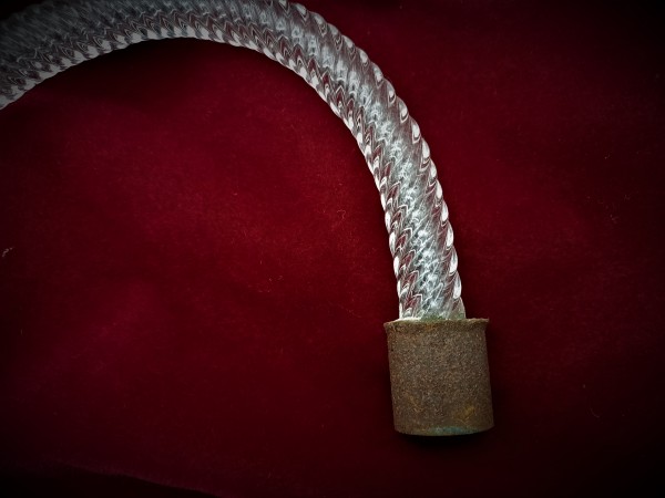 Antique chandelier solid glass arm for candle