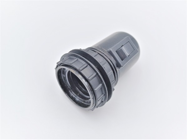 Bakelite switched lamp holder ES E27 threaded skirt black 10MM base thread 