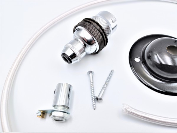 Black and chrome Ceiling pendant light With B22 Lamp Holder Set  