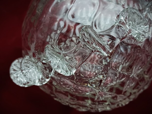 Murano Chandelier Centre Stem Ball antique Clear Glass