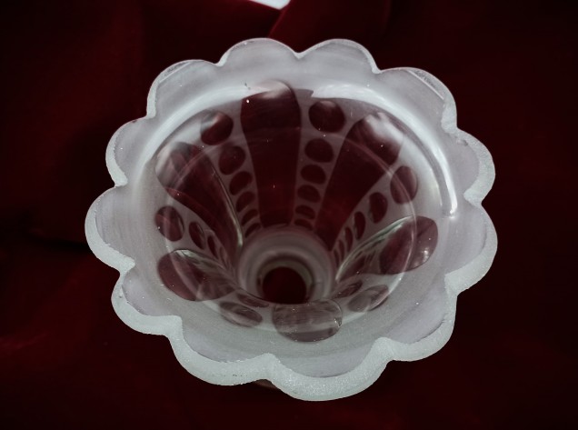 Chandelier frosted glass canopy