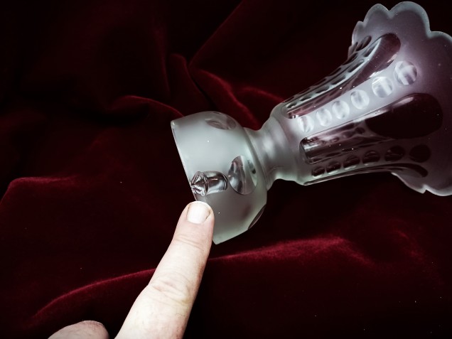 Chandelier frosted glass canopy