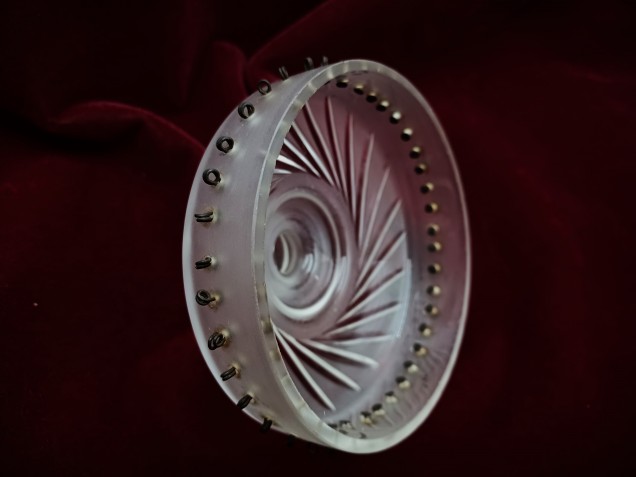 Bag type chandelier cut frosted glass finial 40 pin holes 