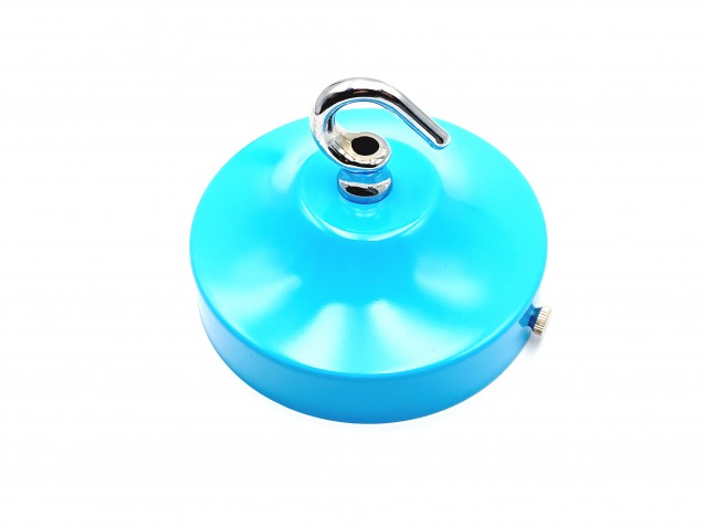 Blue and chrome ceiling rose hook large or small with optional chain