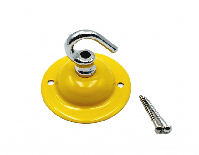 Yellow and chrome ceiling rose hook large or small with optional chain