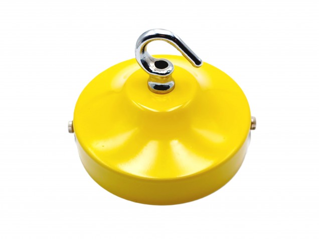 Yellow and chrome ceiling rose hook large or small with optional chain