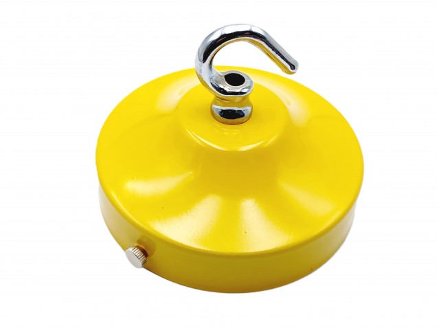 Yellow and chrome ceiling rose hook large or small with optional chain