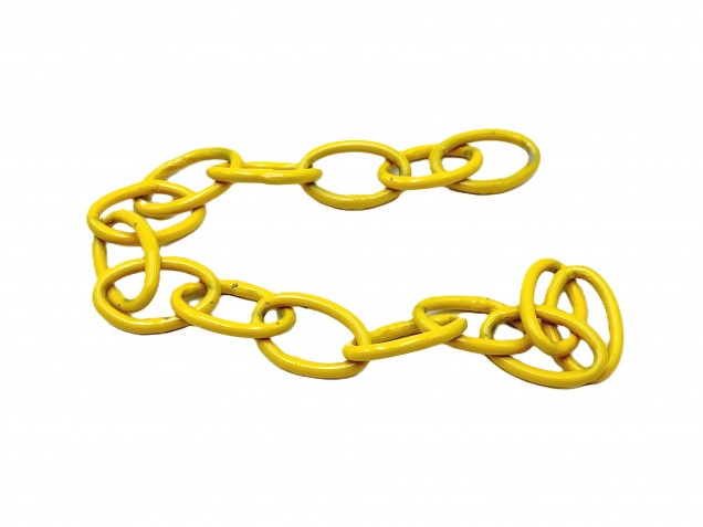 Yellow and chrome ceiling rose hook large or small with optional chain