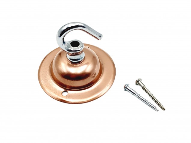 Copper and chrome ceiling rose hook large or small with optional chain