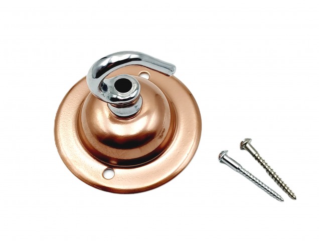 Copper and chrome ceiling rose hook large or small with optional chain