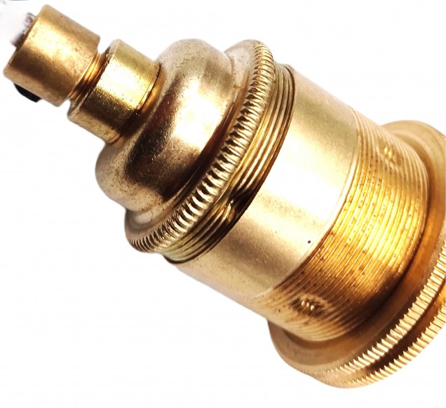 Brass Metal Ceiling Rose Light Pendant Set E27 Lamp Holder And 100mm Ceiling Rose