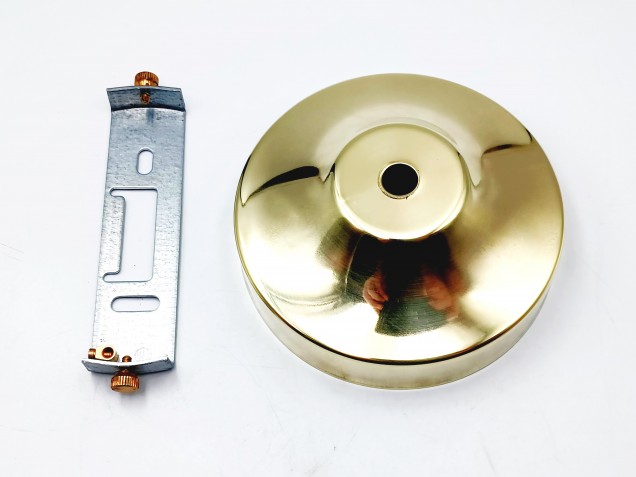 Chandelier ceiling rose plus strap 100mm dia brass finish