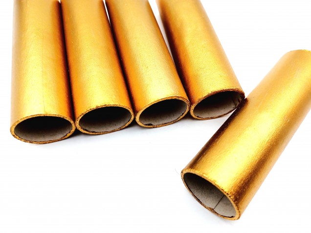 Chandelier Candle Tubes antique gold Card 100mm x 26mm