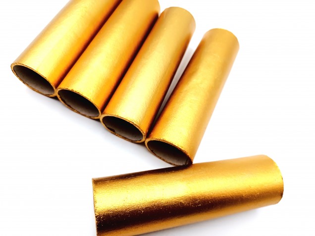 Chandelier Candle Tubes antique gold Card 100mm x 26mm