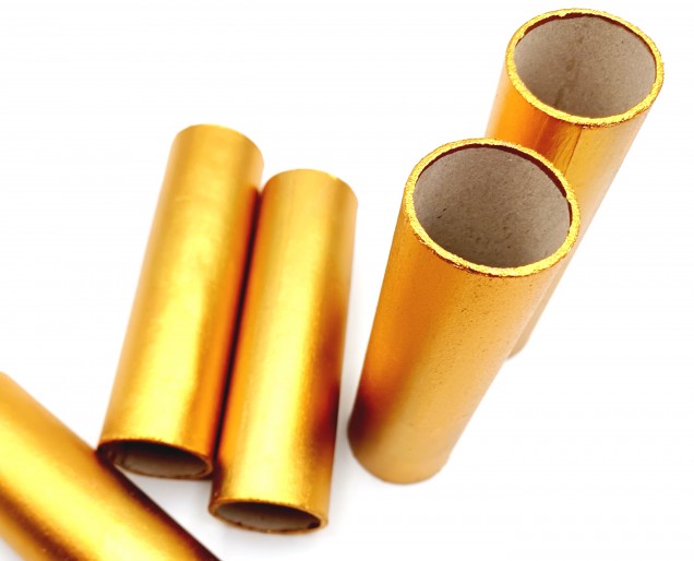 Chandelier Candle Tubes antique gold Card 100mm x 26mm