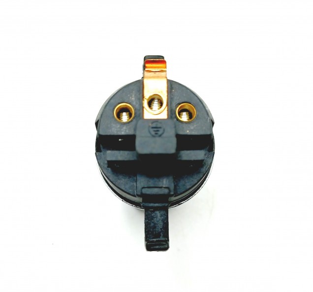 Switched pedestal lamp holder B22 SIDE ENTRY cord grip brass