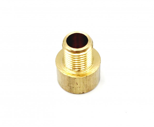 SOLID BRASS REDUCER 13MM FEMALE TO 10MM MALE